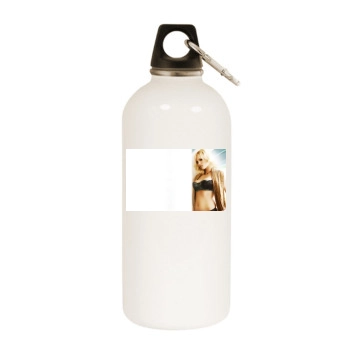 Hanna Hilton White Water Bottle With Carabiner