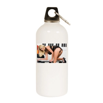 Hanna Hilton White Water Bottle With Carabiner