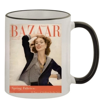 Harpers Bazaar 11oz Colored Rim & Handle Mug