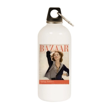 Harpers Bazaar White Water Bottle With Carabiner