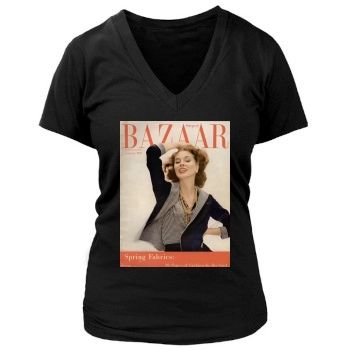 Harpers Bazaar Women's Deep V-Neck TShirt