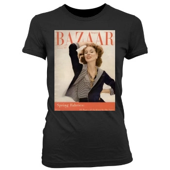 Harpers Bazaar Women's Junior Cut Crewneck T-Shirt