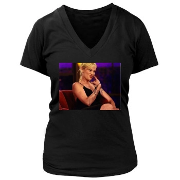 Samantha Mathis Women's Deep V-Neck TShirt