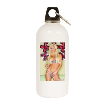 Spencer Scott White Water Bottle With Carabiner