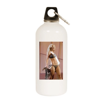 Tara Conner White Water Bottle With Carabiner