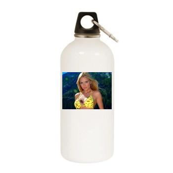 Tara Conner White Water Bottle With Carabiner