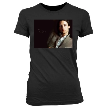 Tobey Maguire Women's Junior Cut Crewneck T-Shirt