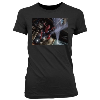 Tobey Maguire Women's Junior Cut Crewneck T-Shirt