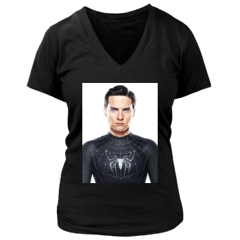 Tobey Maguire Women's Deep V-Neck TShirt