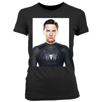 Tobey Maguire Women's Junior Cut Crewneck T-Shirt