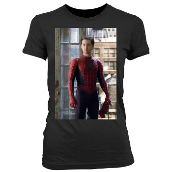 Tobey Maguire Women's Junior Cut Crewneck T-Shirt