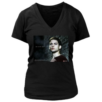 Tobey Maguire Women's Deep V-Neck TShirt