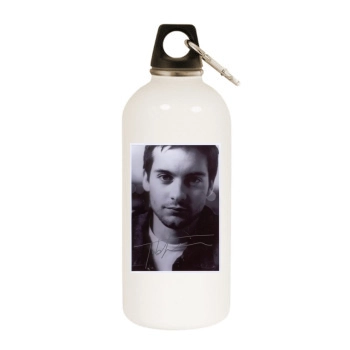 Tobey Maguire White Water Bottle With Carabiner