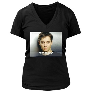 Tobey Maguire Women's Deep V-Neck TShirt