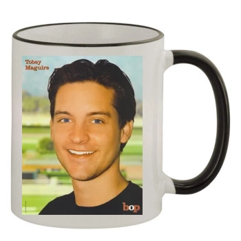 Tobey Maguire 11oz Colored Rim & Handle Mug