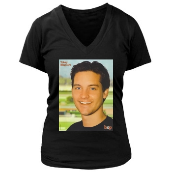 Tobey Maguire Women's Deep V-Neck TShirt