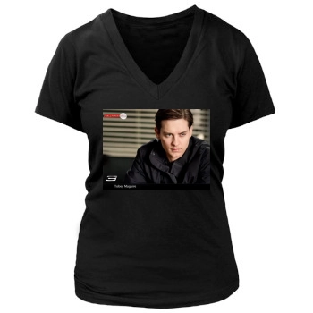 Tobey Maguire Women's Deep V-Neck TShirt