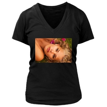 Tori Praver Women's Deep V-Neck TShirt