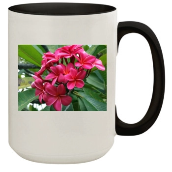 Flowers 15oz Colored Inner & Handle Mug