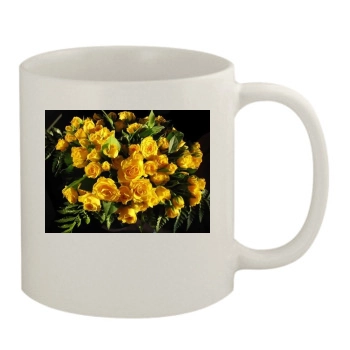 Flowers 11oz White Mug