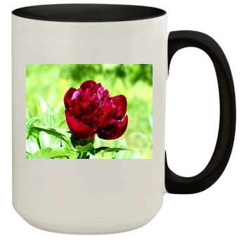 Flowers 15oz Colored Inner & Handle Mug