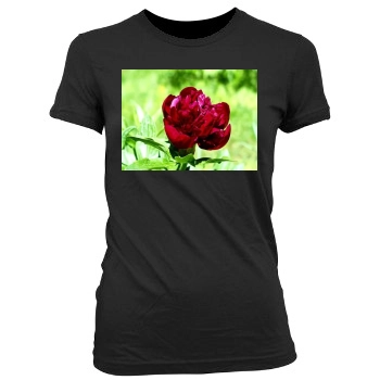 Flowers Women's Junior Cut Crewneck T-Shirt