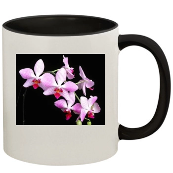 Flowers 11oz Colored Inner & Handle Mug