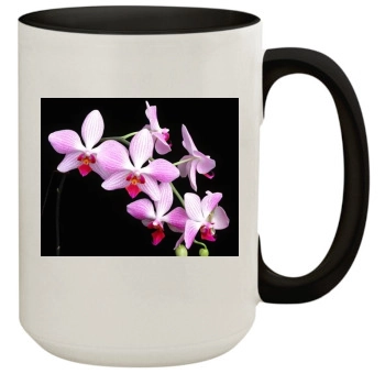 Flowers 15oz Colored Inner & Handle Mug