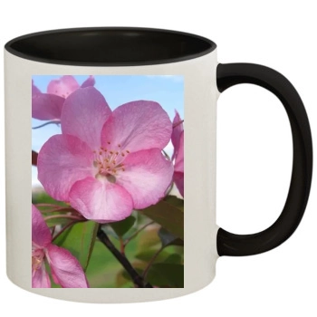 Flowers 11oz Colored Inner & Handle Mug