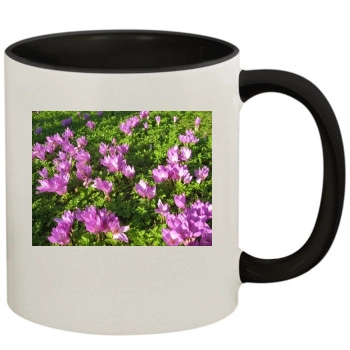 Flowers 11oz Colored Inner & Handle Mug