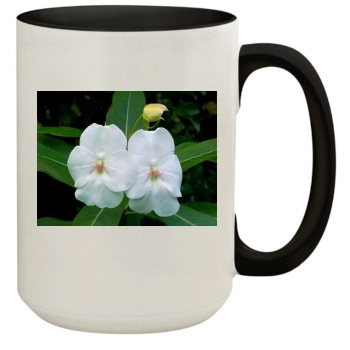 Flowers 15oz Colored Inner & Handle Mug