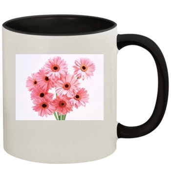 Flowers 11oz Colored Inner & Handle Mug