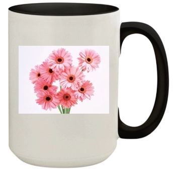 Flowers 15oz Colored Inner & Handle Mug