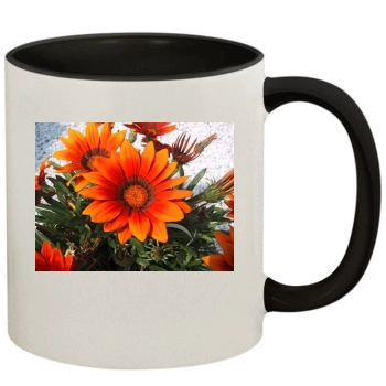 Flowers 11oz Colored Inner & Handle Mug