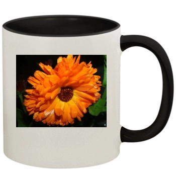 Flowers 11oz Colored Inner & Handle Mug