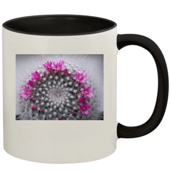 Flowers 11oz Colored Inner & Handle Mug