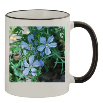 Flowers 11oz Colored Rim & Handle Mug