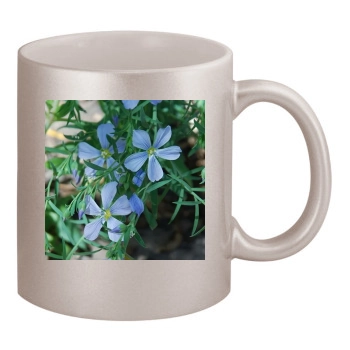 Flowers 11oz Metallic Silver Mug