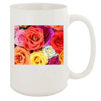 Flowers 15oz White Mug