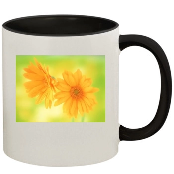 Flowers 11oz Colored Inner & Handle Mug