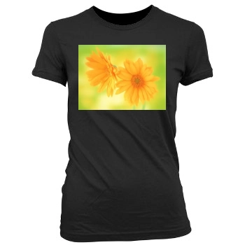 Flowers Women's Junior Cut Crewneck T-Shirt