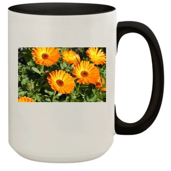 Flowers 15oz Colored Inner & Handle Mug