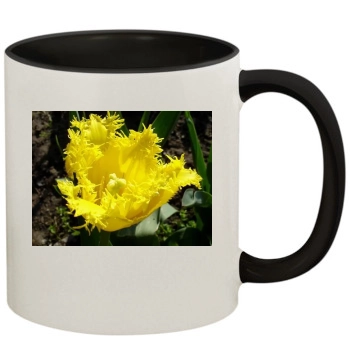 Flowers 11oz Colored Inner & Handle Mug