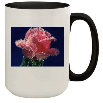 Flowers 15oz Colored Inner & Handle Mug