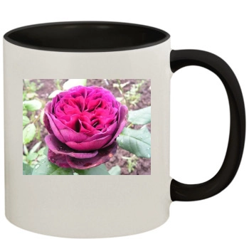 Flowers 11oz Colored Inner & Handle Mug