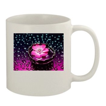 Flowers 11oz White Mug