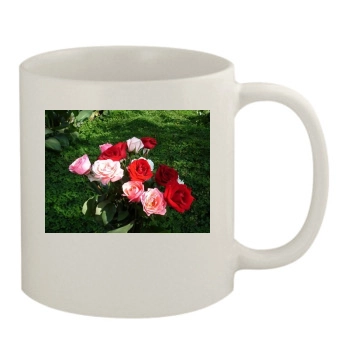 Flowers 11oz White Mug