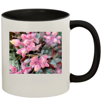 Flowers 11oz Colored Inner & Handle Mug