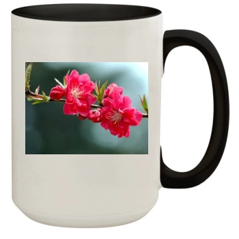 Flowers 15oz Colored Inner & Handle Mug