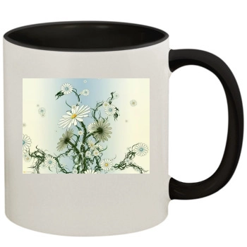 Flowers 11oz Colored Inner & Handle Mug